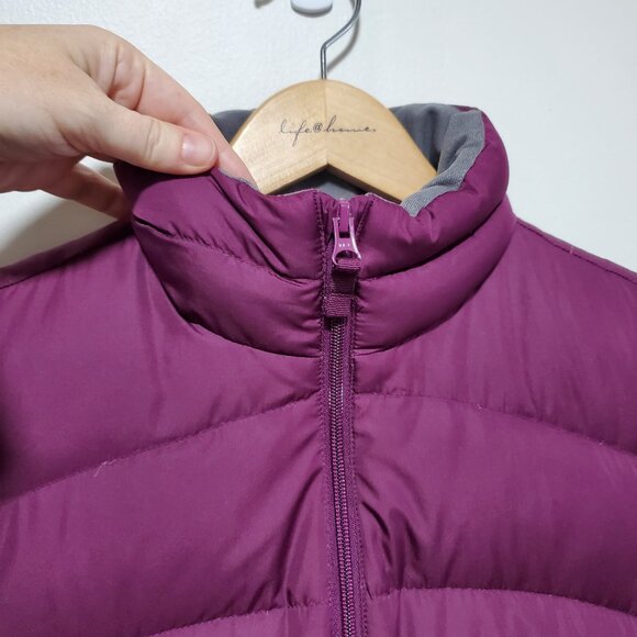 LANDS' END Down Filled Puffer Vest Full Zip Winter Eggplant Purple Women's Small - Picture 3 of 13